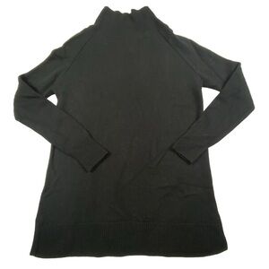 NEW! Black Merino Wool & Cotton Blend Turtle Neck Sweater Women’s Small Classic